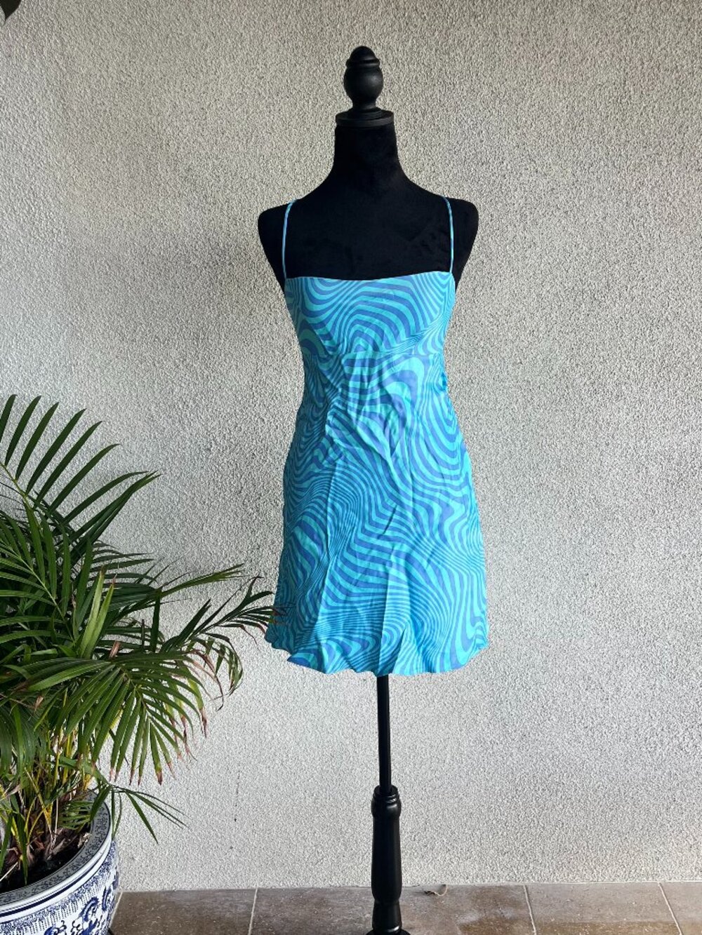 Blue Wave Mini Cocktail Dress